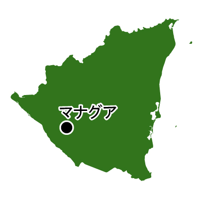 ニカラグア共和国無料フリーイラスト｜首都名(緑)